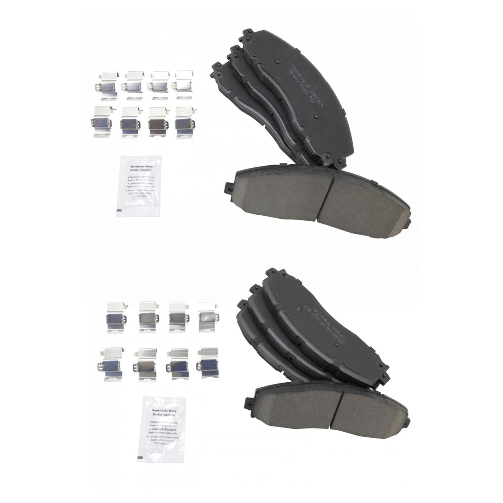 Premium Ceramic Front & Rear Brake Pads for 2013-2020 Ford F-250/F-350 Super Duty & 2013-2016 F-450 Super Duty - High Performance, Low Dust, Quiet Braking for Towing & Heavy-Duty Use