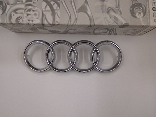Audi Rings Front Grill Badge Emblem Chrome (Part #893853605) - Genuine Replacement for Audi Models - Perfect for Car Customization & Upgrades