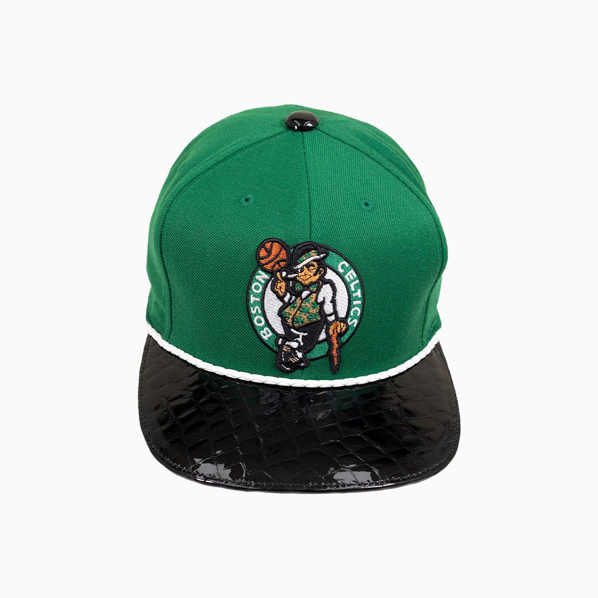 Breyer's Buck 50 Boston Celtics Snapback Hat with Genuine Leather Visor - Perfect for NBA Games, Sports Events & Streetwear Fashion