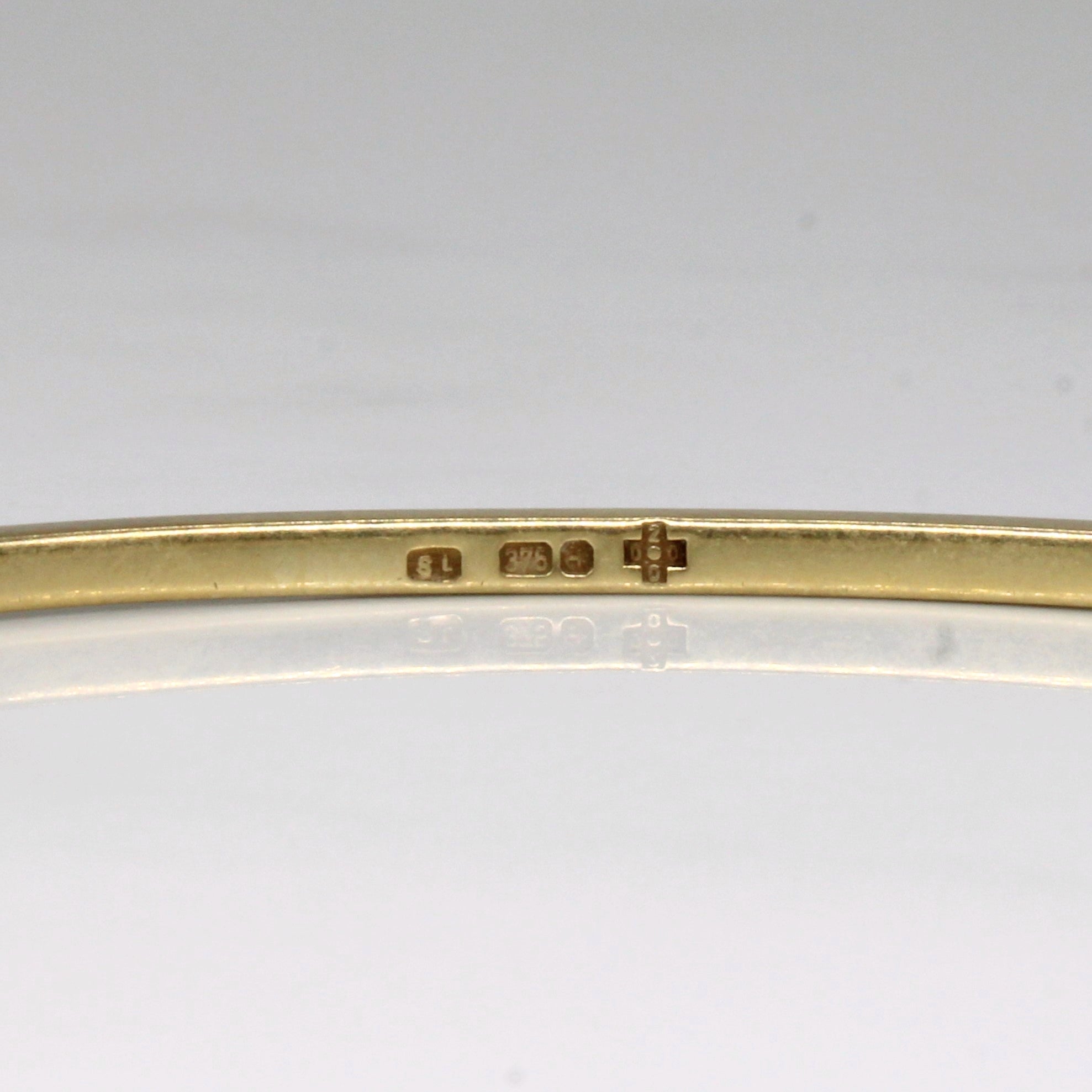 9K Yellow Gold Bangle Bracelet for Women - 7.5 Inch Adjustable Size | Elegant Stackable Jewelry for Everyday Wear, Parties & Special Occasions