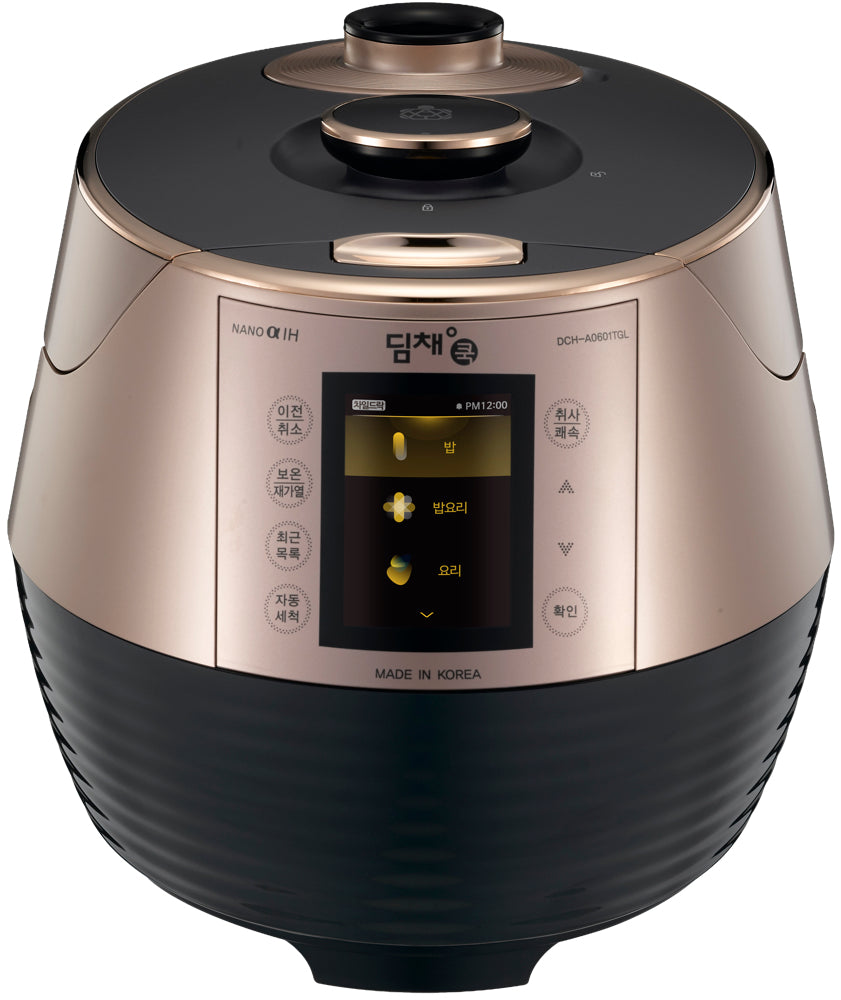 6 Cup IH Pressure Rice Cooker with LCD Touch Display - Fast & Even Cooking for Perfect Rice - Ideal for Home, Dorm, Office & Small Kitchens