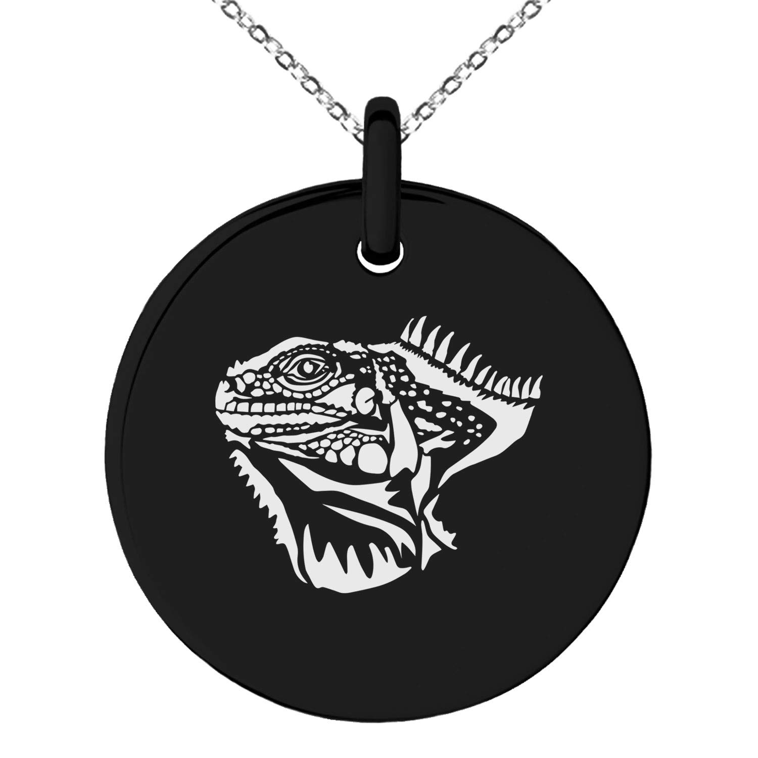 Tioneer Stainless Steel Iguana Charm Necklace for Men & Women