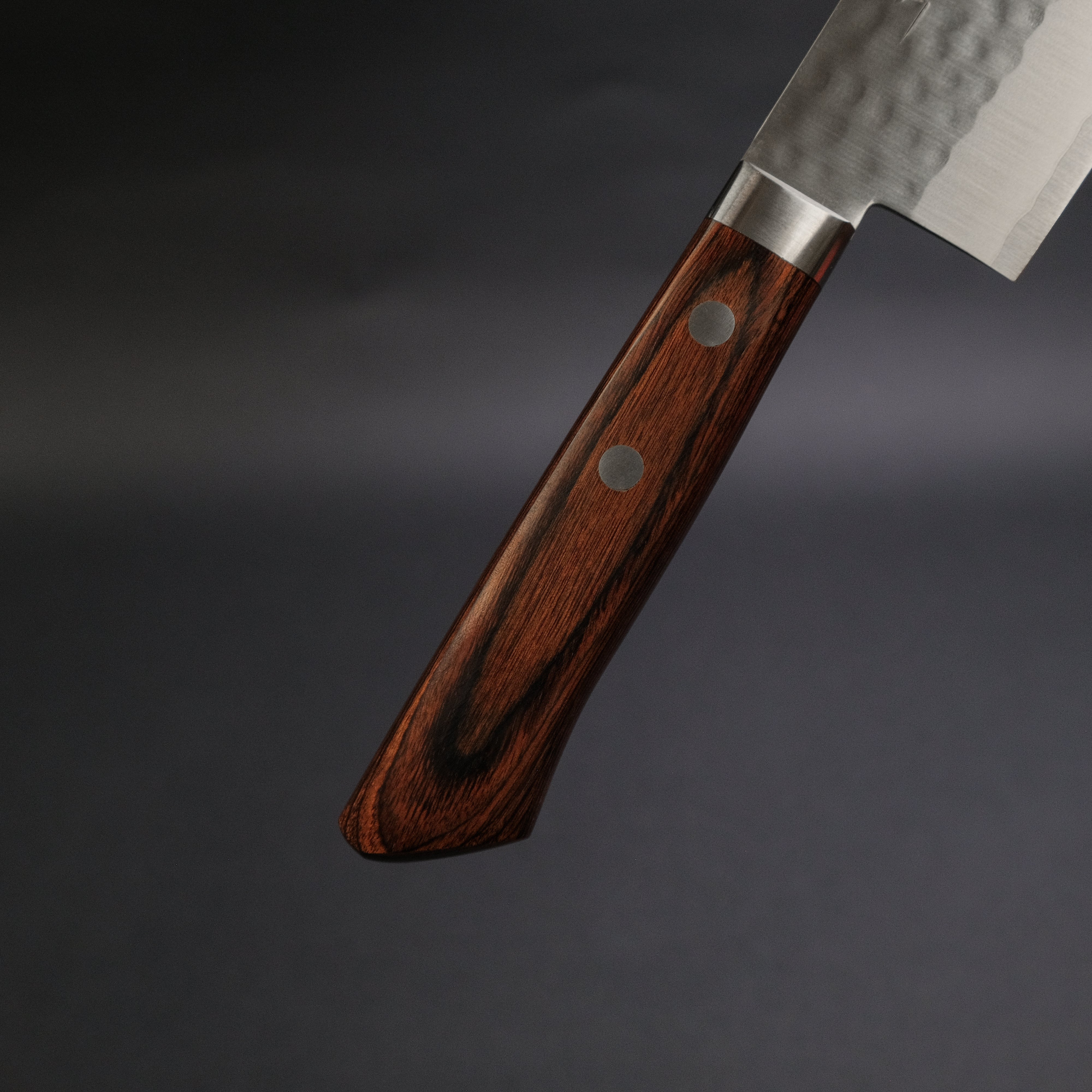 Hitohira NM Tsuchime Nakiri Knife - Japanese Vegetable Knife with Imitation Mahogany Handle - Perfect for Slicing, Dicing & Chopping Vegetables in Home Kitchens