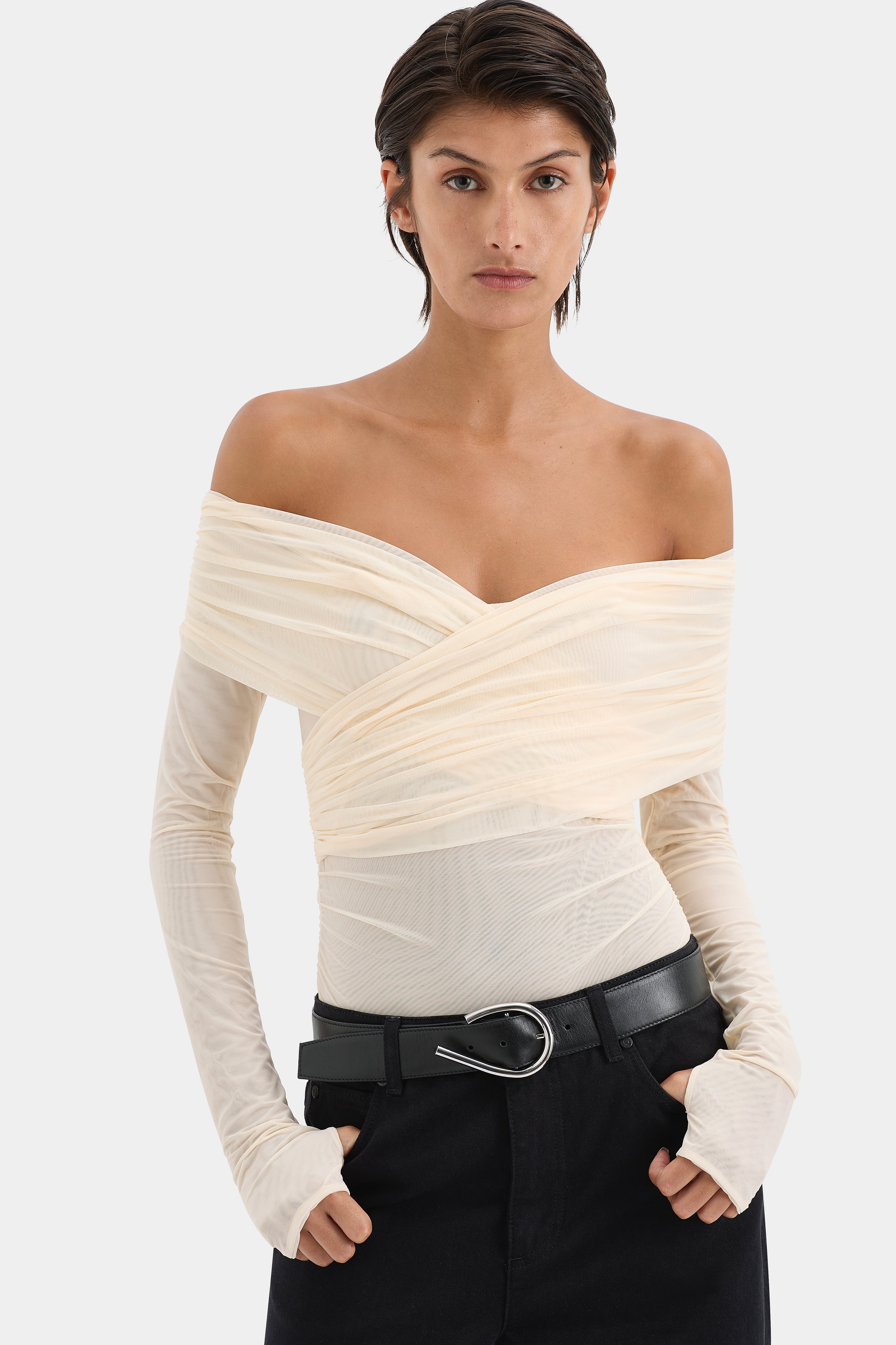 Jacques Women's Gathered Long Sleeve Blouse - Elegant Casual & Office Wear for Fall & Winter