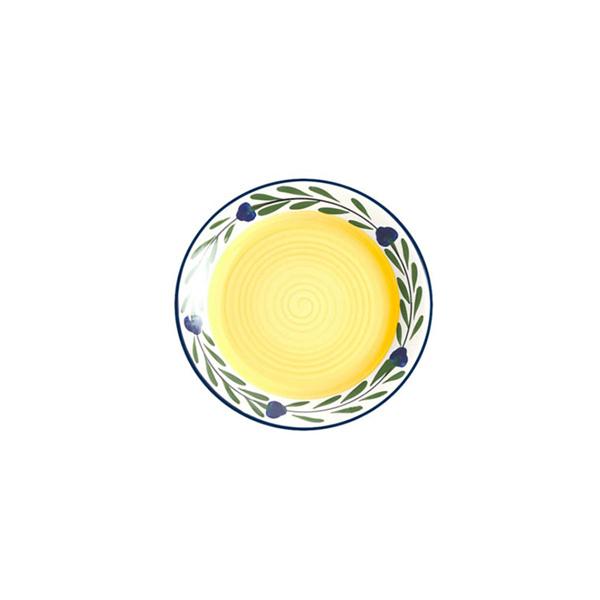 Bella Flora 4-Piece Dessert Plate Set in White, Yellow, Blue & Green - Elegant Small Plates for Cake, Cookies, Appetizers & Party Serving