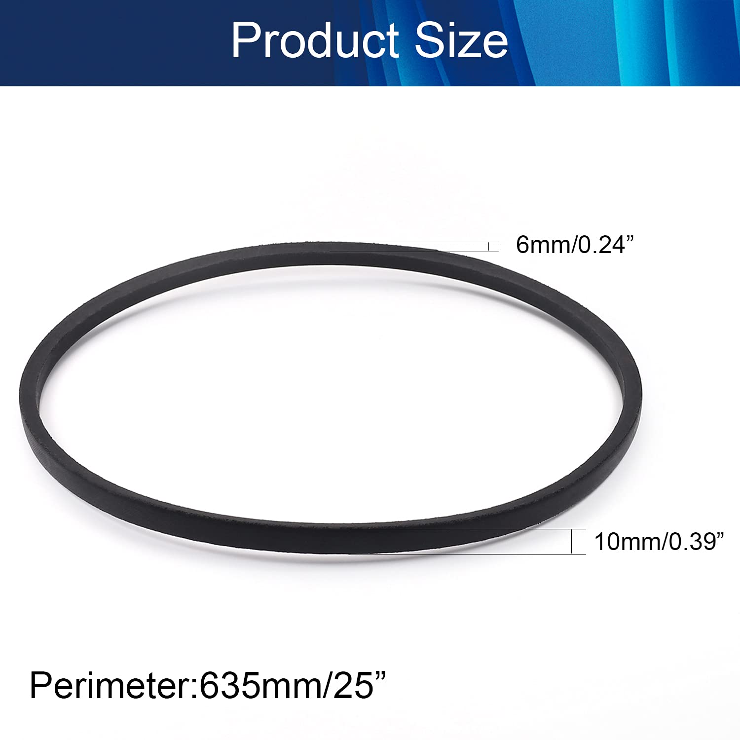 Othmro M-25 Drive V Belt 2.08 Feet Inner Girth - Industrial Power Rubber Transmission Belt for Lawn Mowers, Tractors & Machinery - Replacement Upper Transmission Triangle Rubber Belt for Lawn Industry Deck & Agricultural Equipment