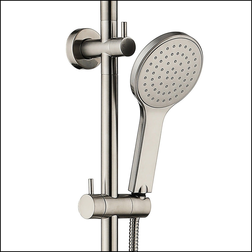 FIENZA Kaya Brushed Nickel Twin Shower Head - 455109BN - High Pressure Rainfall Shower System for Bathroom & Spa Relaxation