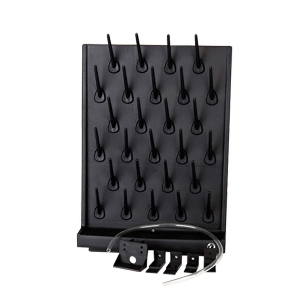 Stainless Steel Lab Drying Rack with 27 Detachable Pegs - Wall Mount & Bench-Top Laboratory Glassware Organizer for Test Tubes, Beakers & Flasks - Ideal for Chemistry Labs, Schools & Research Facilities (Black)