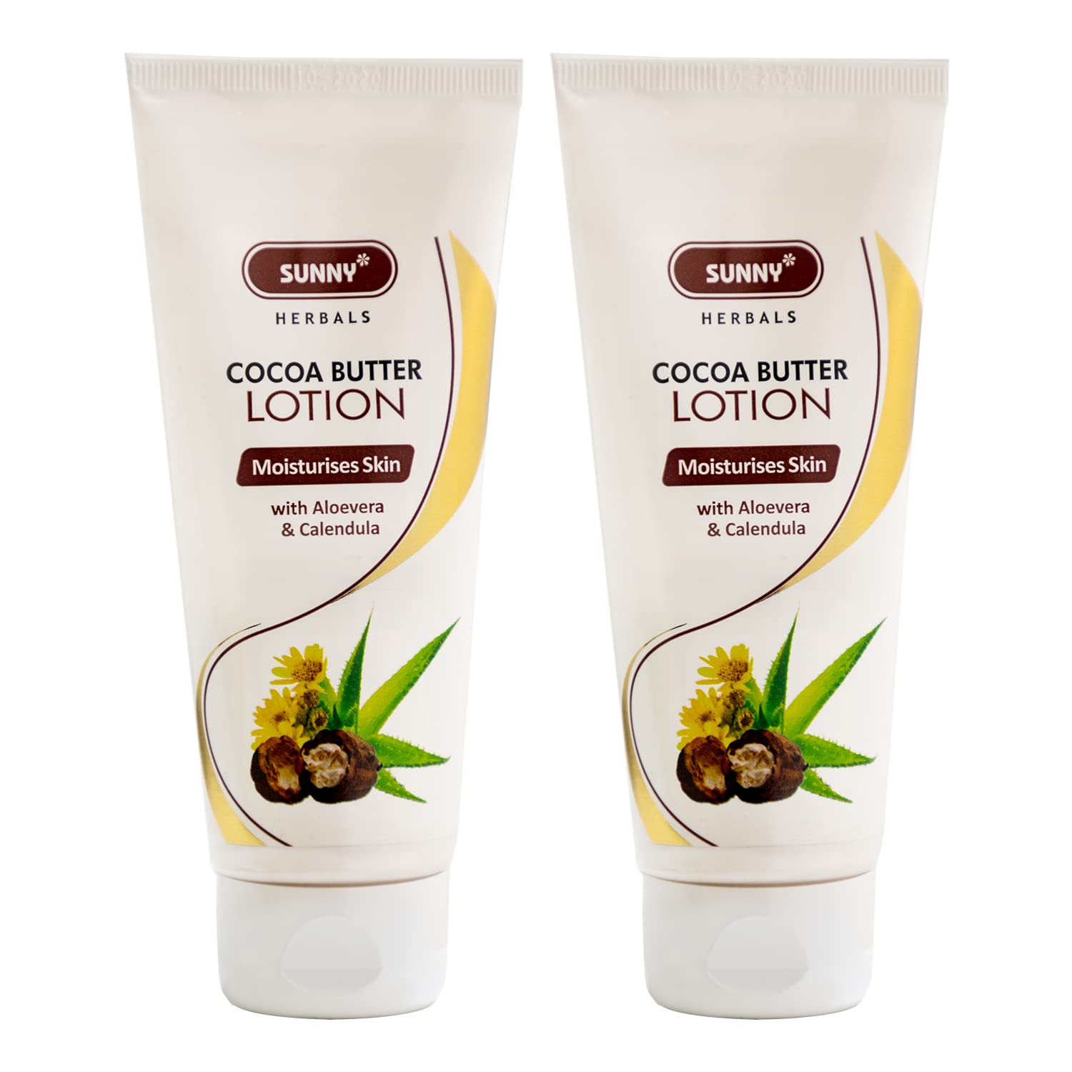 Sunny Cocoa Butter Body Lotion with Almond Oil - Deep Moisturizing & Skin Rejuvenation - Improves Moisture Absorption & Reduces Dark Circles - 100ml (Pack of 2) - Perfect for Dry Skin Care & Daily Hydration Routine