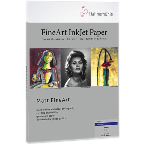 Hahnemuhle Photo Rag 308gsm Fine Art Paper - 8.5 x 11 Inches, 25 Sheets - Premium Archival Quality for Photography, Inkjet Printing & Artistic Projects