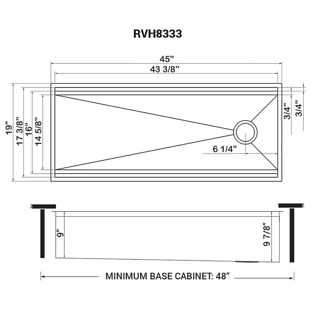 45 Inch Undermount Kitchen Sink - 16 Gauge Stainless Steel Two Tiered Workstation Sink with Ledge - Perfect for Commercial Kitchens & Home Renovations