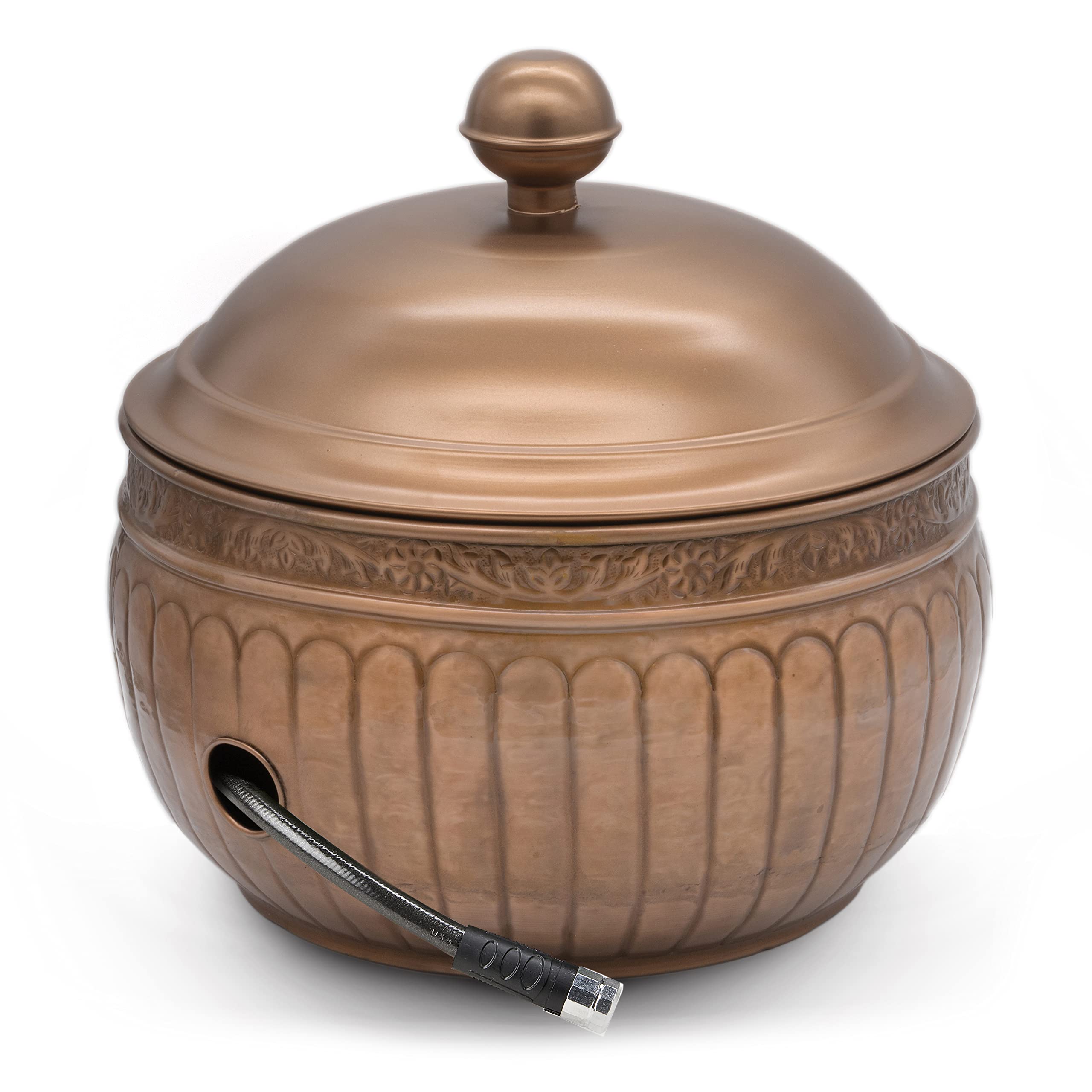 Good Directions La Jolla Hose Pot with Lid - Decorative Copper Outdoor Garden Hose Holder for Yard, Patio & Lawn Storage - Perfect for Organizing Hoses in Backyard, Garden or Garage