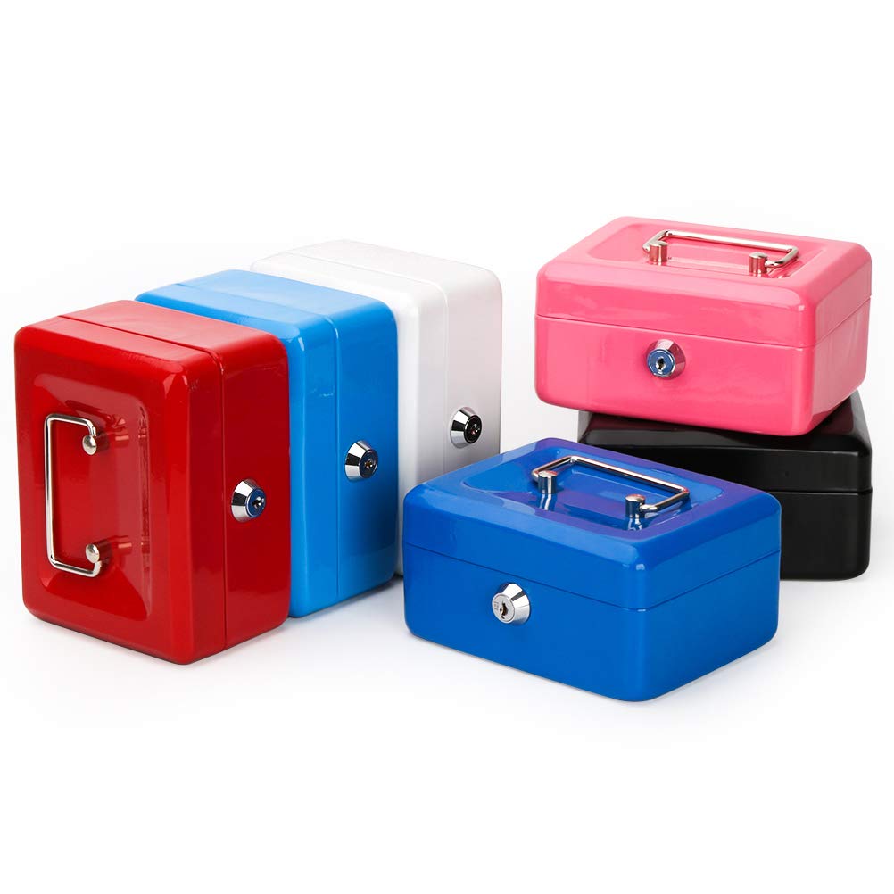 Secure Cash Box with Money Tray & Key Lock - 6