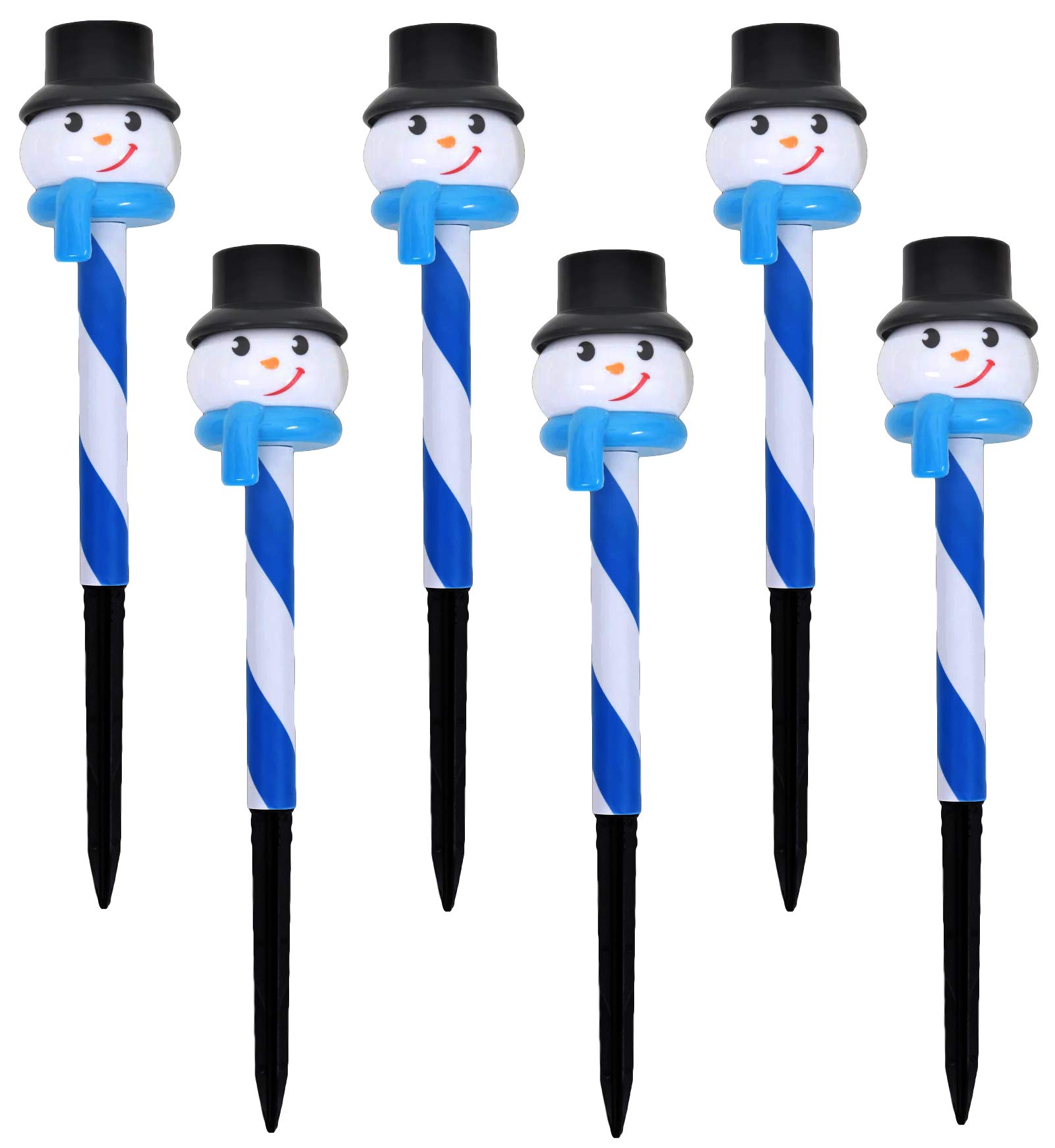 Christmas Solar Lights Outdoor Decor - 6 Snowman Pathway Stake Lights for Holiday Yard Decorations | Perfect for Garden, Lawn, and Walkway Illumination
