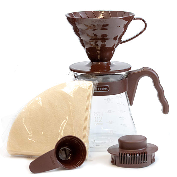 Hario V60 Pour Over Coffee Dripper Kit - Ceramic Coffee Maker with Filters & Carafe for Perfect Home Brewing | Ideal for Specialty Coffee Lovers & Baristas