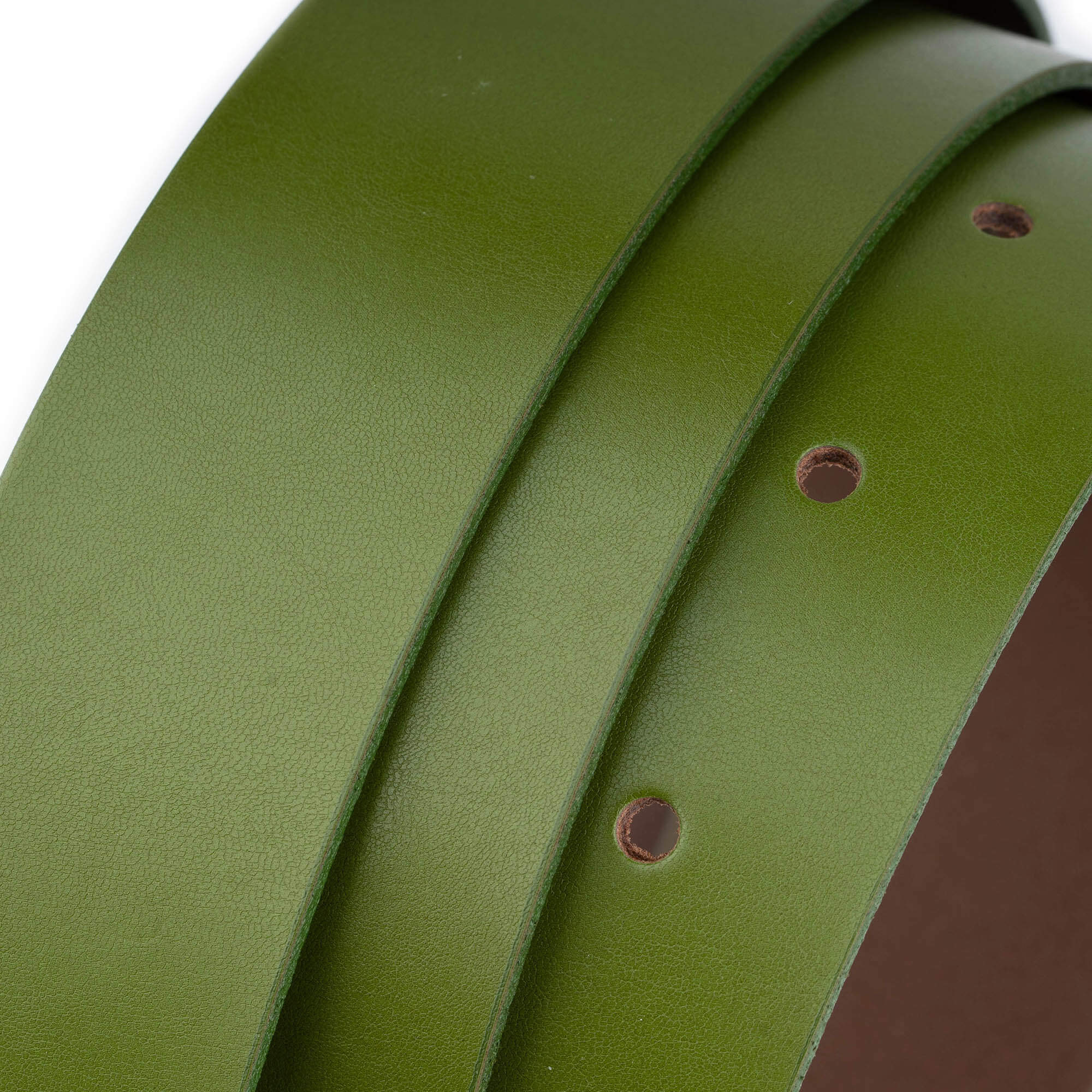 4.0 cm Olive Green Genuine Leather Belt for Men - Replacement Strap Compatible with Dunhill Buckles (Pre-Made Holes) - Perfect for Business, Casual & Formal Outfits