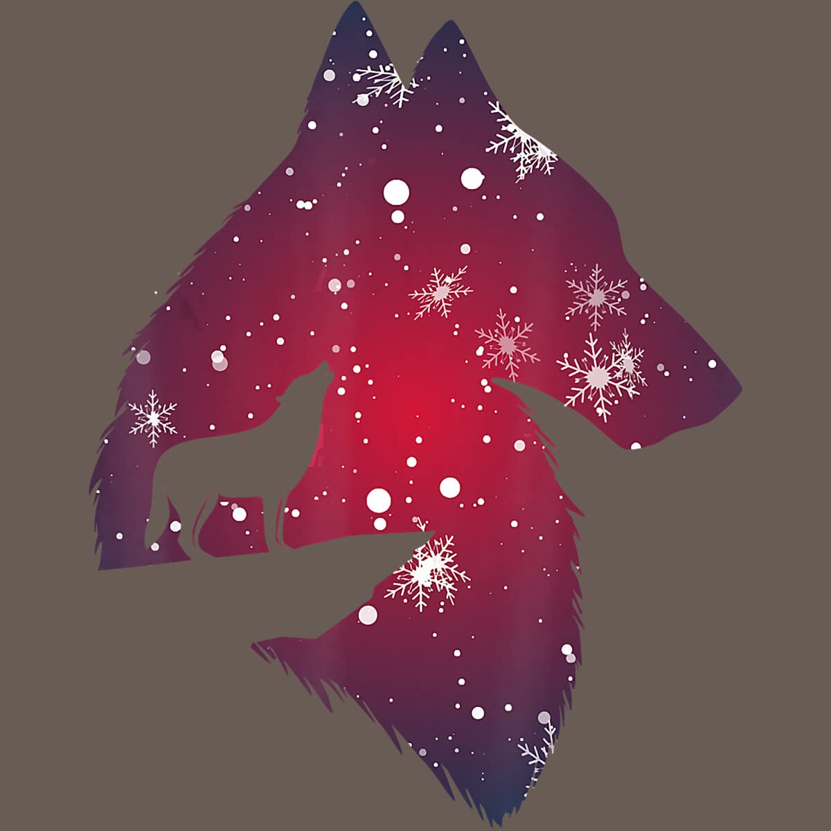 Funny Christmas Wolf with Snowfall Graphic T-Shirt for Women, Adults, Kids - Holiday Themed Racerback Tank Top by NekoShop - Perfect for Christmas Parties, Family Gatherings & Festive Outfits