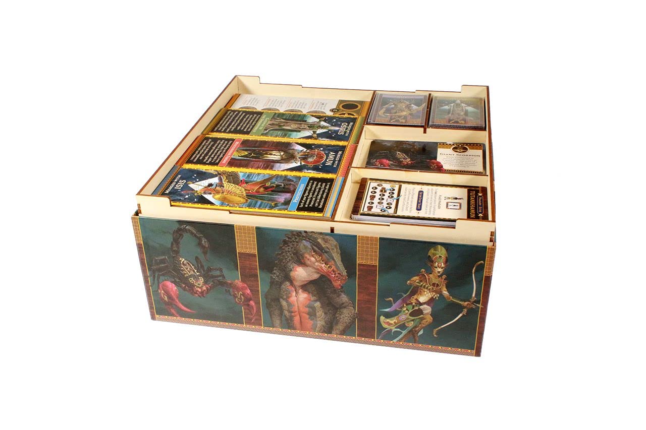The Broken Token Game Organizer - Ankh: Gods of Egypt Compatible Wooden Storage Box for Tabletop Games, Perfect for Game Nights and Organized Storage