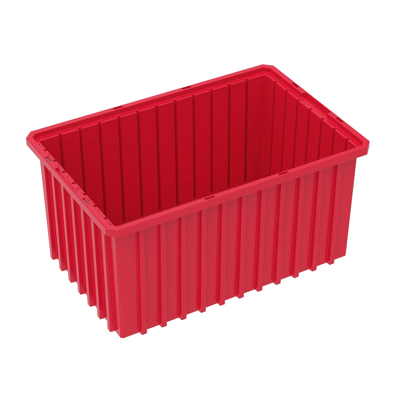 Akro-Mils 33168 Stackable Plastic Storage Bins with Dividers - 6 Pack Red Modular Organizer Box (16.5