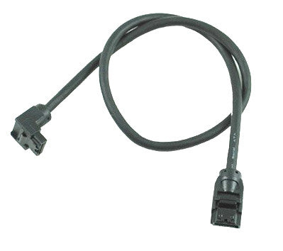Premium OKGear 20-inch SATA III 6Gbps Right Angle Cable with Latch - High-Speed Data Transfer for PC, Laptop, and Server Upgrades - Durable Black Design for Internal Storage and Hard Drive Connections
