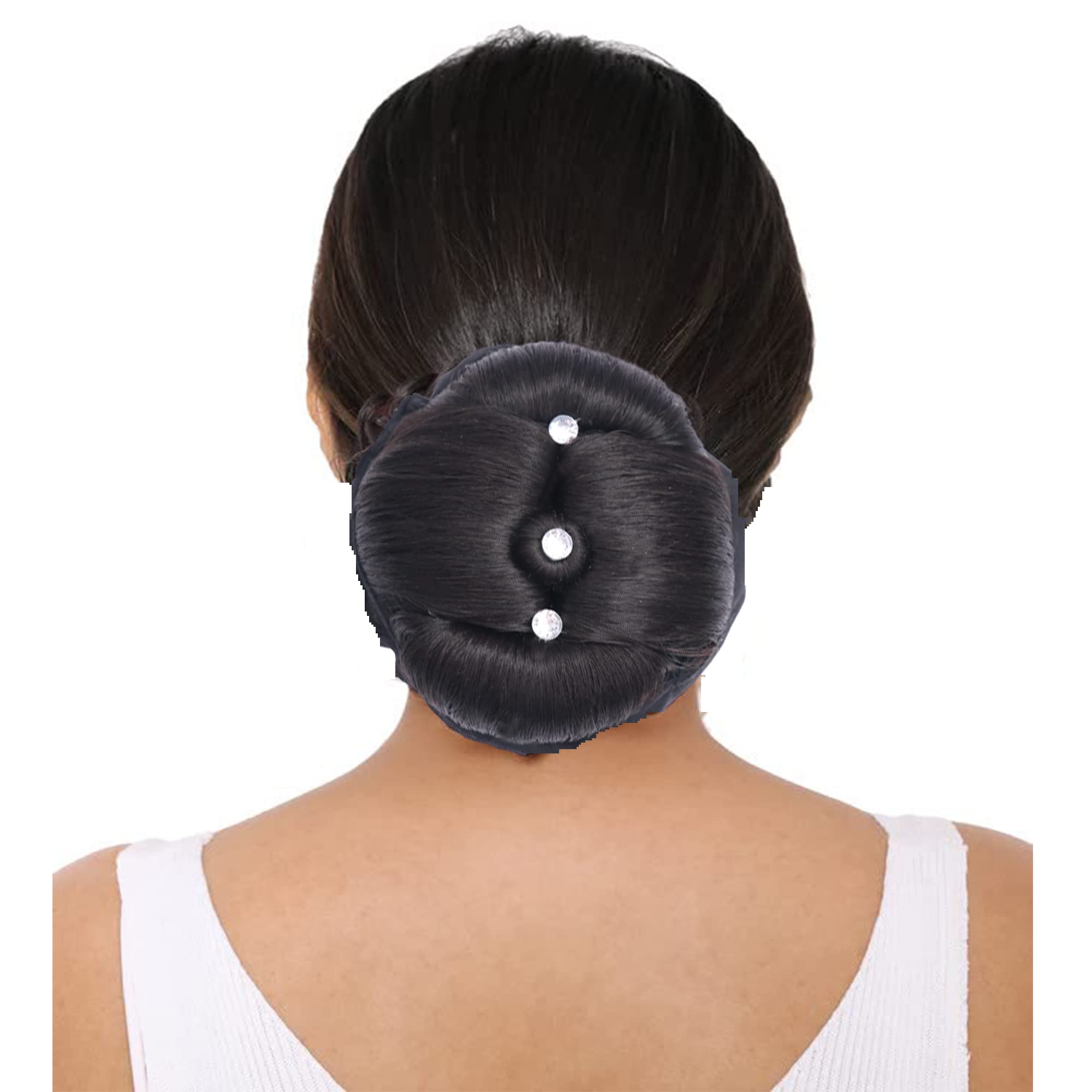Shivarth Simple Hair Juda Artificial Hair Extension Ponytail Bun - Messy Bun for Women & Girls (Black Juda 3) - Perfect for Parties, Weddings & Everyday Styling