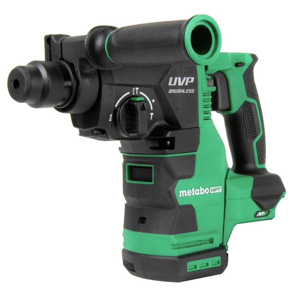 Metabo HPT 36V MultiVolt™ Cordless Rotary Hammer Drill - SDS Plus, 1-1/8-Inch Capacity, LED Light, Anti-Vibration (Tool Only, No Battery Included) - Perfect for Concrete Drilling, Masonry Work, and DIY Home Renovations