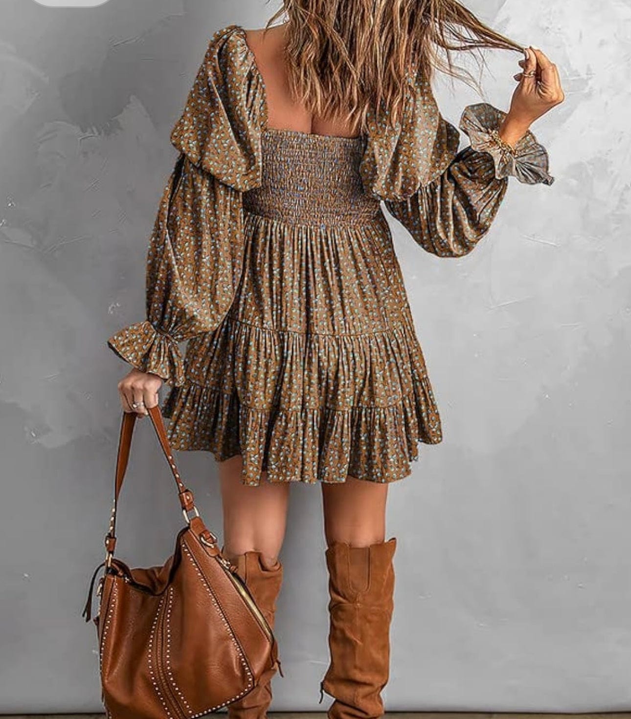 Off the Shoulder Tube Top Dress with Ruffle Puff Sleeves - Women's Summer Boho Floral Dress for Beach, Party & Date Night