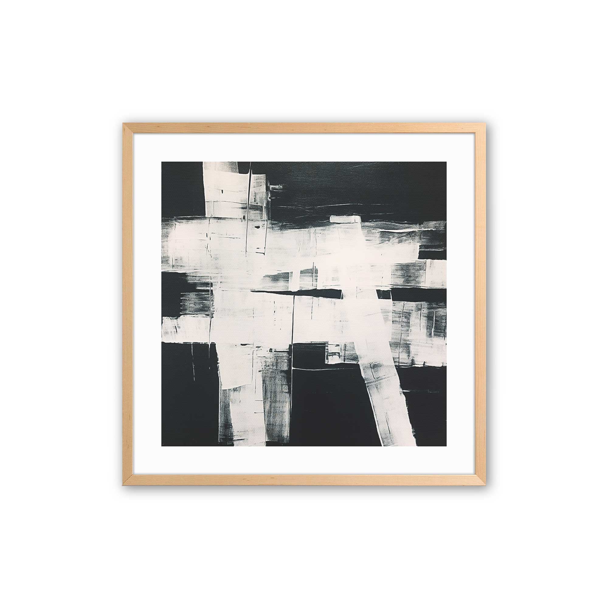 Eclipsed Onyx Tangle - Set of 2 Premium Art Prints for Wall Decor | Modern Abstract Black & White Artwork for Living Room, Bedroom & Office