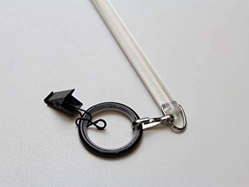 60 Inch Universal Acrylic Grommet Curtain Wands - 4 Pack Flexible Drapery Batons with Oil Rubbed Bronze Ring Finish (Style #G30B) - Perfect for Living Room, Bedroom & Window Treatment Accessories