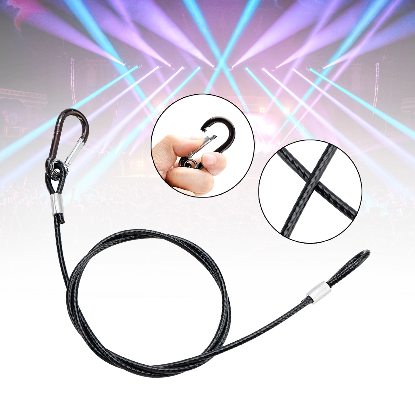 1/5/10Pcs 4MM Thick Steel Wire Safety Cable - Heavy Duty Security Wire for Stage Lighting, Clamps & Beam Lights - Perfect for Theaters, Concerts & Event Rigging