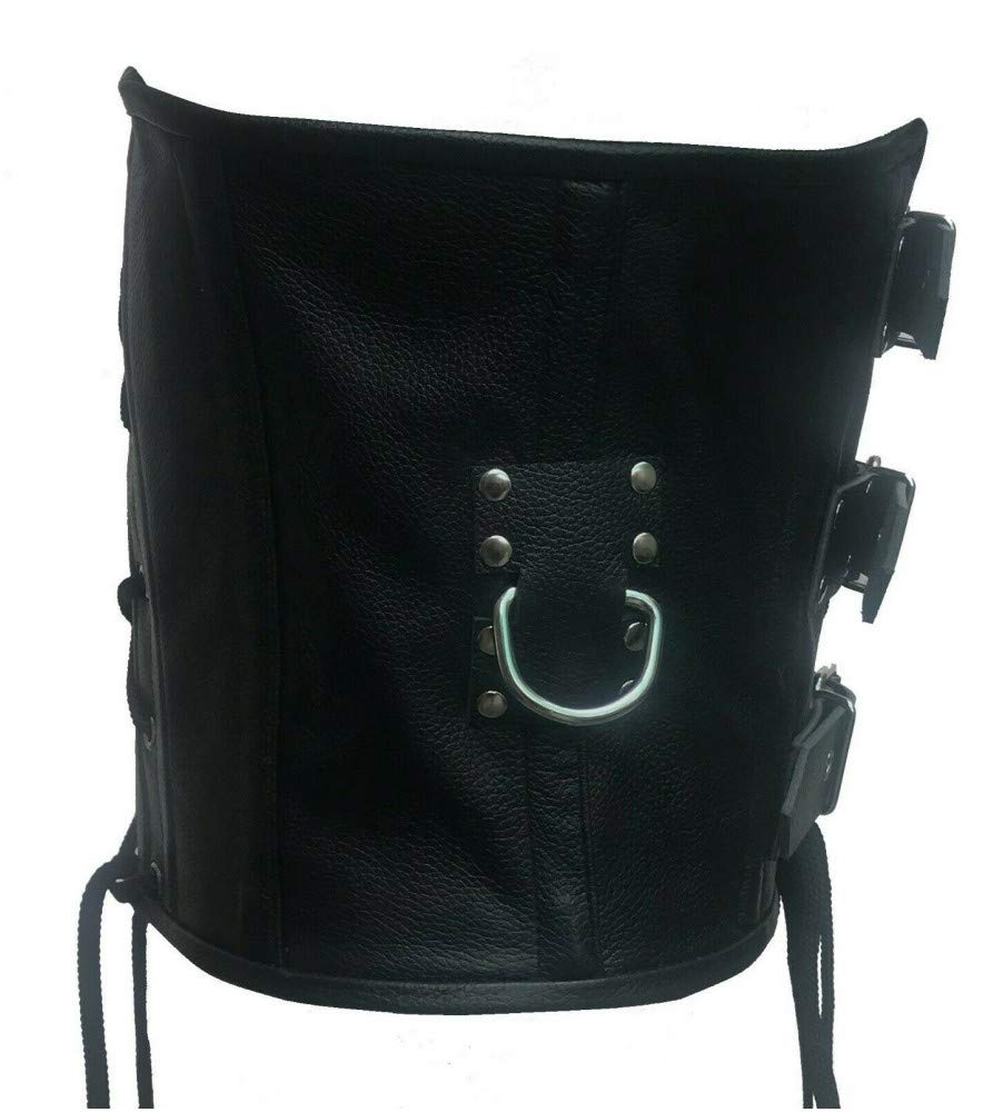Men's Real Black Leather Heavy Duty Bondage Corset Belt (MCOR1) - Perfect for BDSM, Fetish Wear & Gothic Fashion