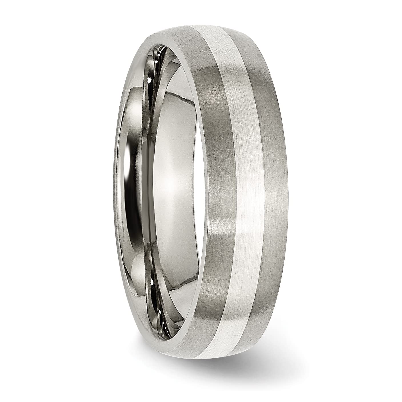IceCarats Titanium 925 Sterling Silver 6mm Wedding Band Ring for Men & Women - Durable Comfort Fit Wedding Rings for Engagement, Anniversary & Everyday Wear