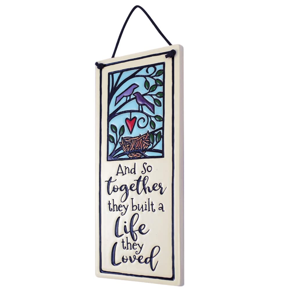 Handcrafted American Made Ceramic Wall Plaque, 8.5-Inches – Perfect for Home Décor, Wedding Gifts, and Rustic Farmhouse Style