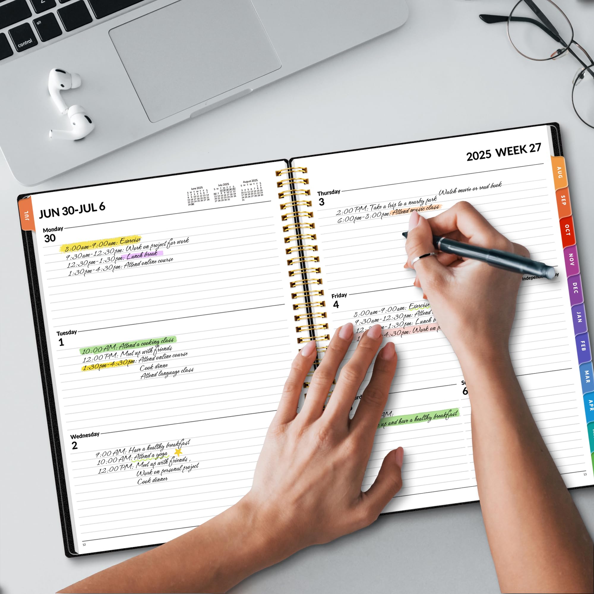 SUNEE 2025-2026 Academic Planner - Weekly & Monthly Calendar from July 2025 to June 2026, 8.5