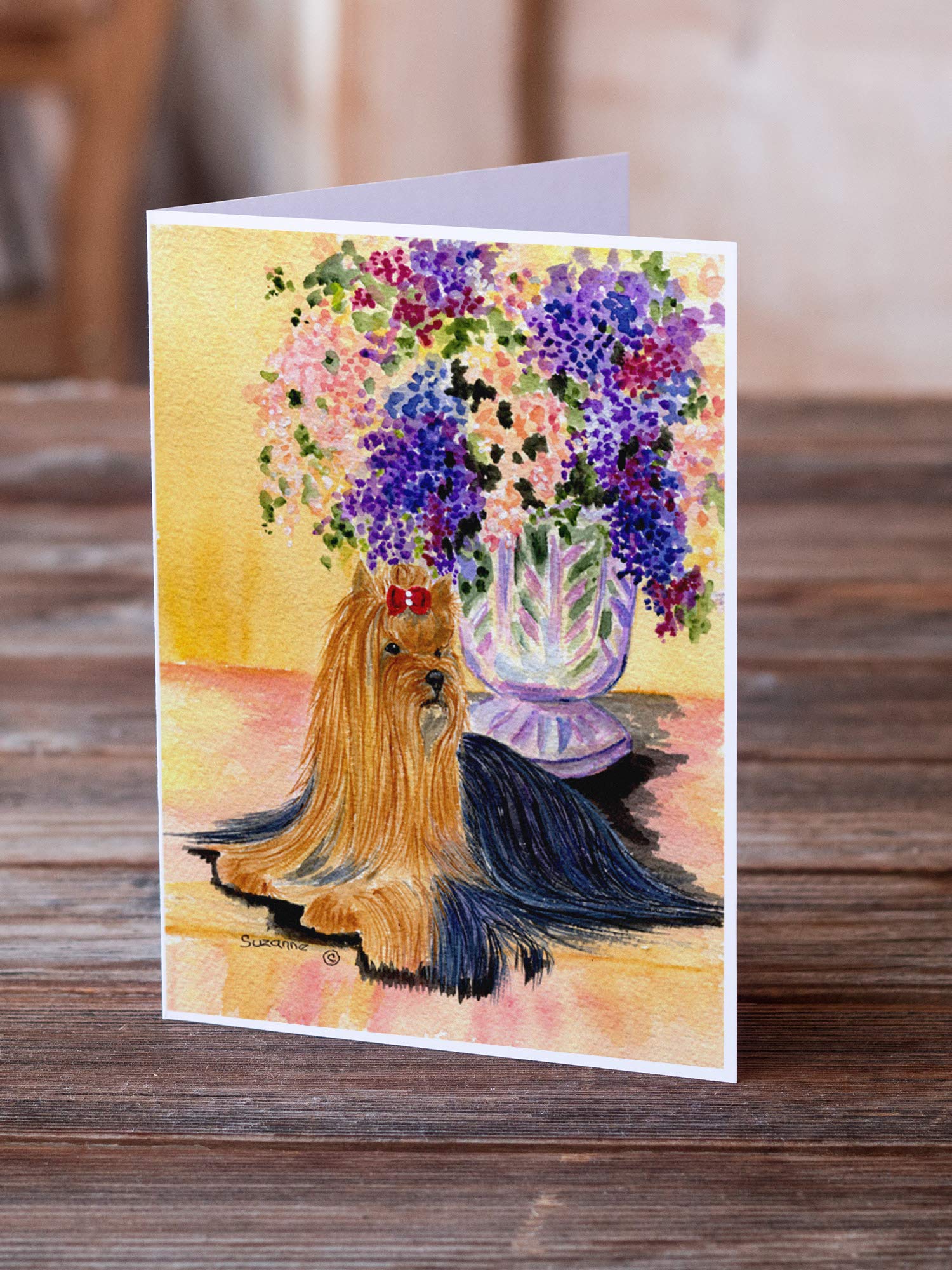 Yorkie Greeting Cards & Envelopes - Pack of 8 Blank A7 Note Cards (5x7 Inches) for Birthdays, Thank You Notes & Special Occasions | Whimsical Dog Lover Stationery