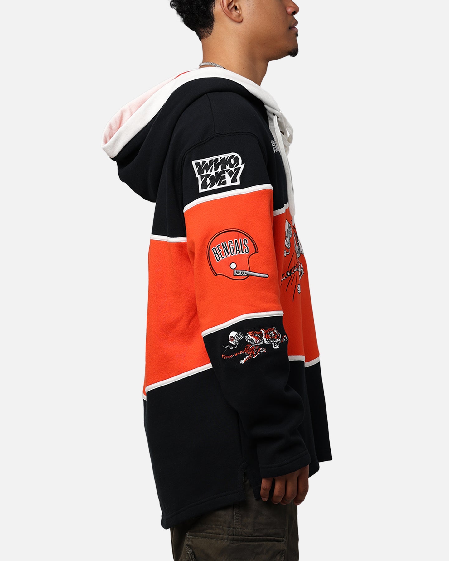47 Brand Cincinnati Bengals NFL Legacy Lacer Hoodie - Jet Black - Men's Sports Fan Apparel for Game Day & Casual Wear