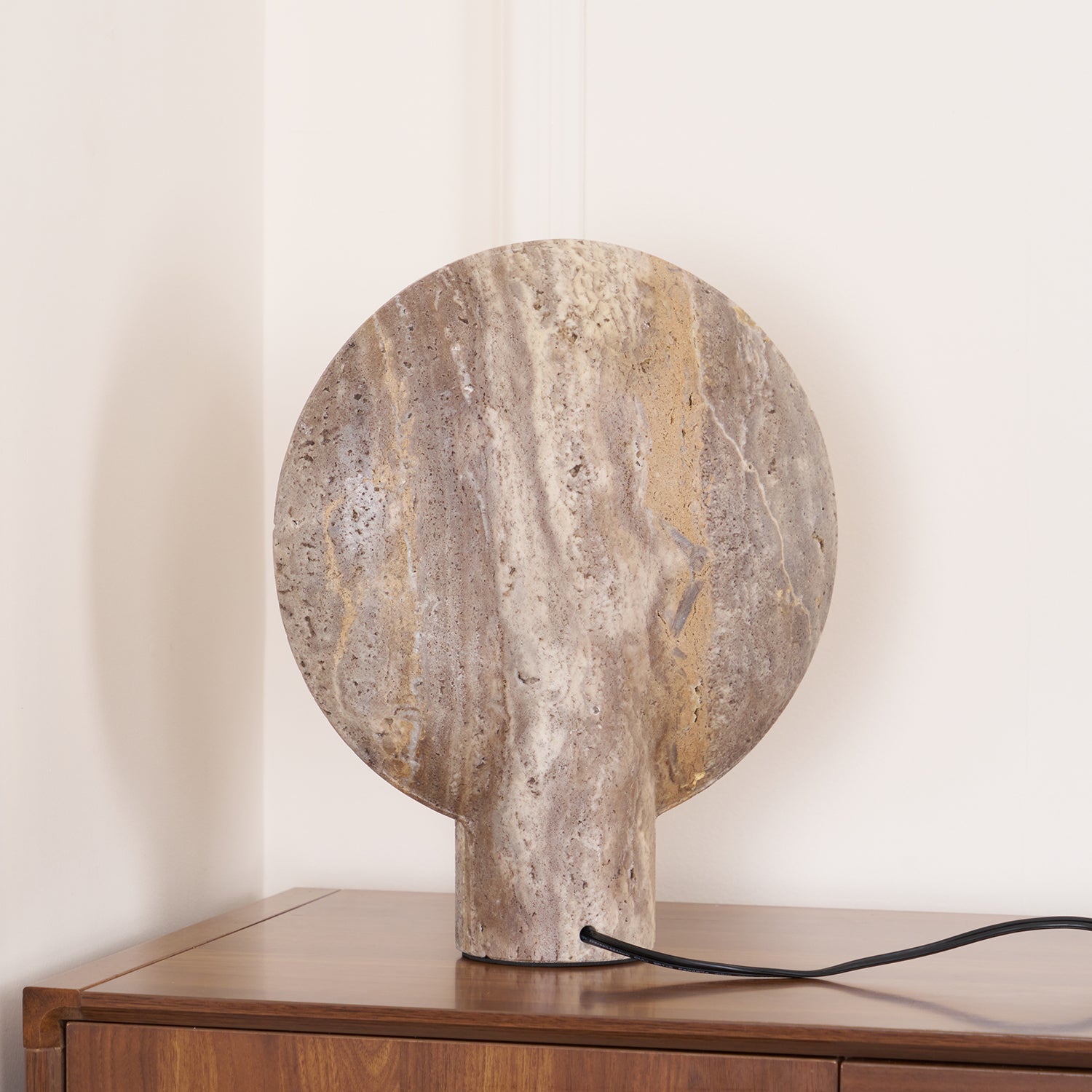 Eclipse Stone Table Lamp - Natural Stone Base, Modern Bedside Lighting for Living Room, Bedroom & Office Decor