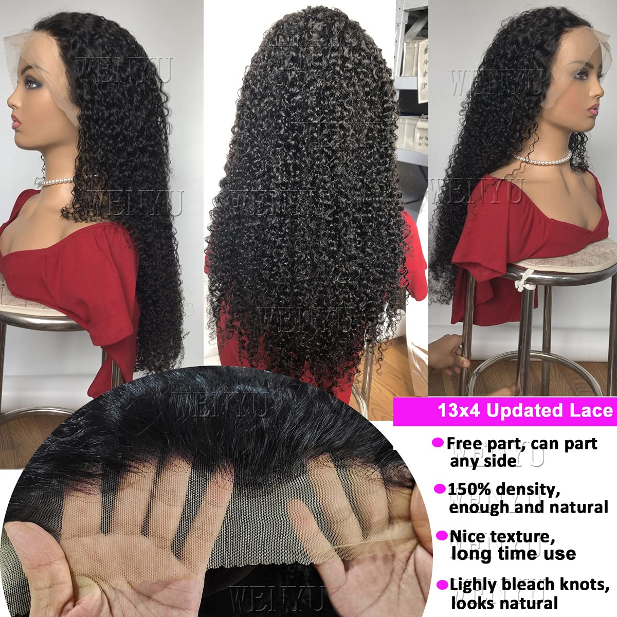 13x6 Straight Lace Front Human Hair Wigs for Women - Pre Plucked Glueless Lace Frontal Wig | Natural Look for Daily Wear, Parties & Special Occasions