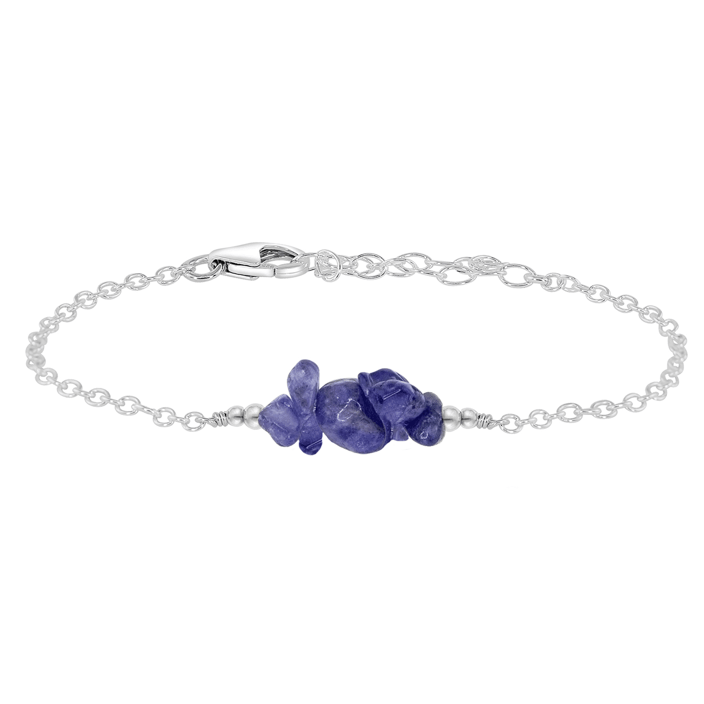 Natural Tanzanite Chip Bead Bar Bracelet for Women - Elegant Adjustable Crystal Jewelry for Daily Wear, Parties & Special Occasions