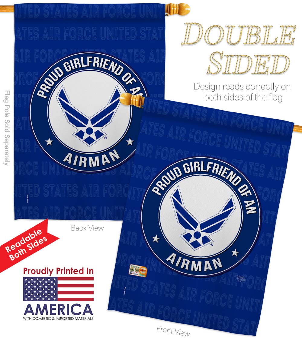 Double-Sided USAF Air Force Garden Flag Kit - 28x40 Inch Patriotic Military Yard Banner for Veterans, Retirees & Proud Girlfriends - Made in USA | Perfect for Front Yard, Porch & Military Appreciation Gifts