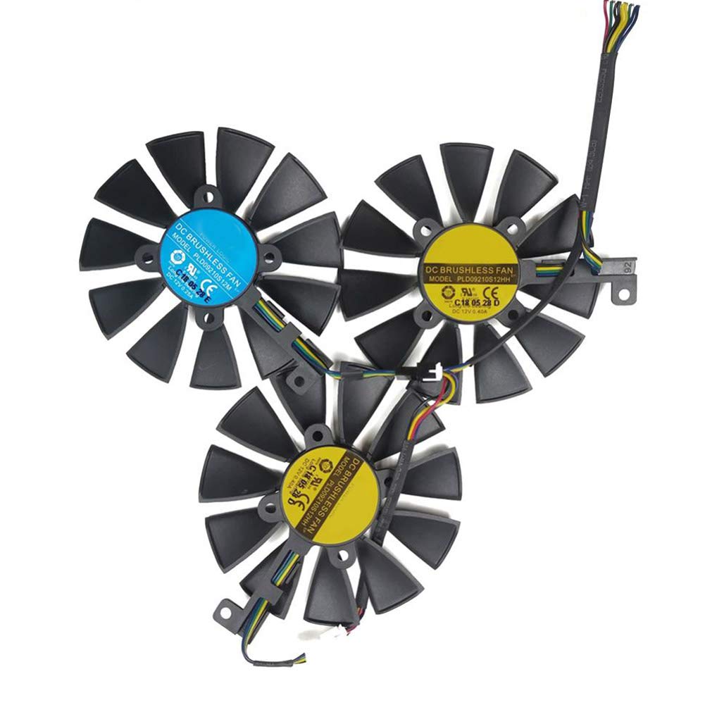 NNL 87MM FDC10U12S9-C FDC10H12S9C Replacement Cooling Fan for ASUS ROG Strix RTX 2060 2060S 2070 Graphics Card - 3 Pack - High Performance GPU Cooling Solution for Gaming PCs and Workstations