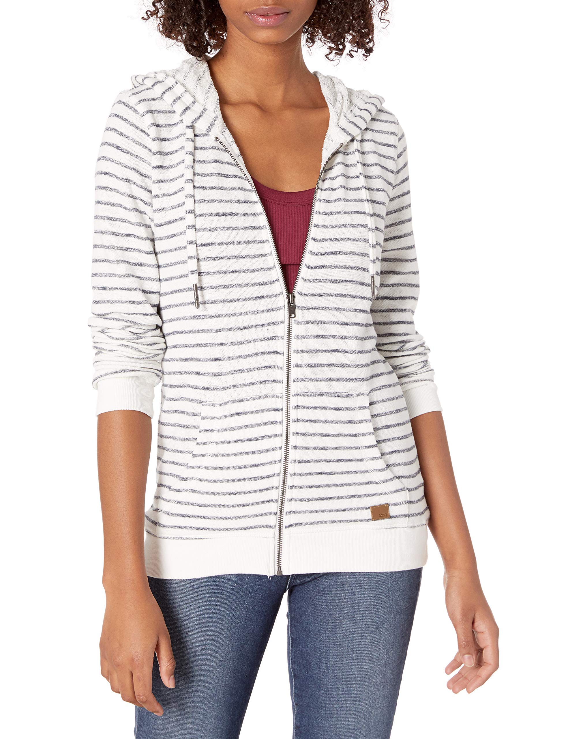 Roxy Women's Trippin Zip Up Hoodie - Soft Fleece Pullover with Front Pockets for Casual Wear & Outdoor Activities
