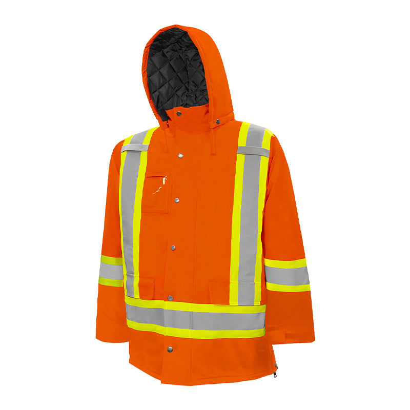 GROUND FORCE Winter Traffic Parka TP1 - Heavy Duty Waterproof Insulated Jacket for Men & Women - Perfect for Snow, Hiking & Outdoor Work in Cold Weather