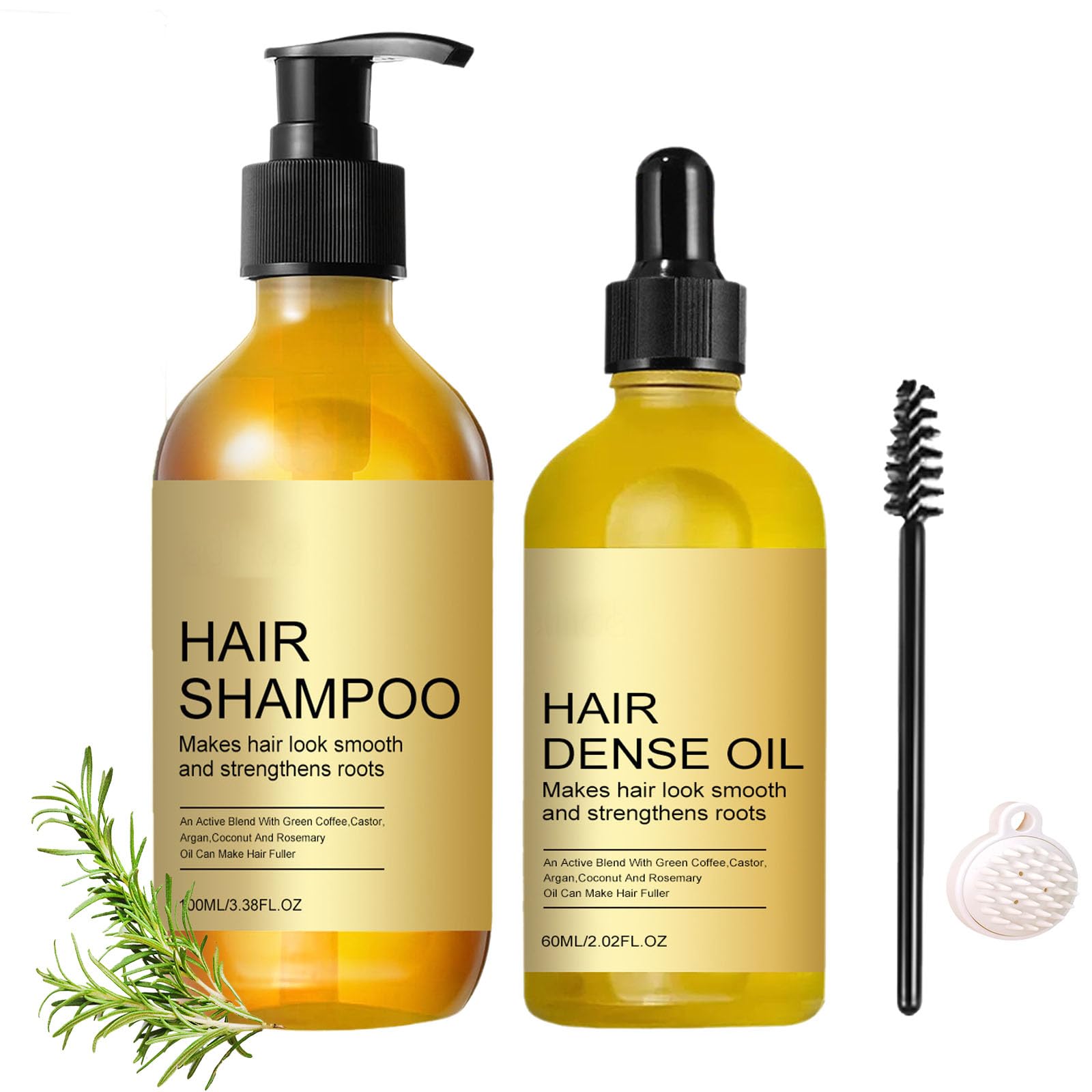 Natural Rosemary Essential Oil for Hair Growth - Organic Hair Growth Treatment with Shampoo - Promotes Thicker, Healthier Hair for Men & Women - Perfect for Daily Scalp Massage & Hair Care Routine