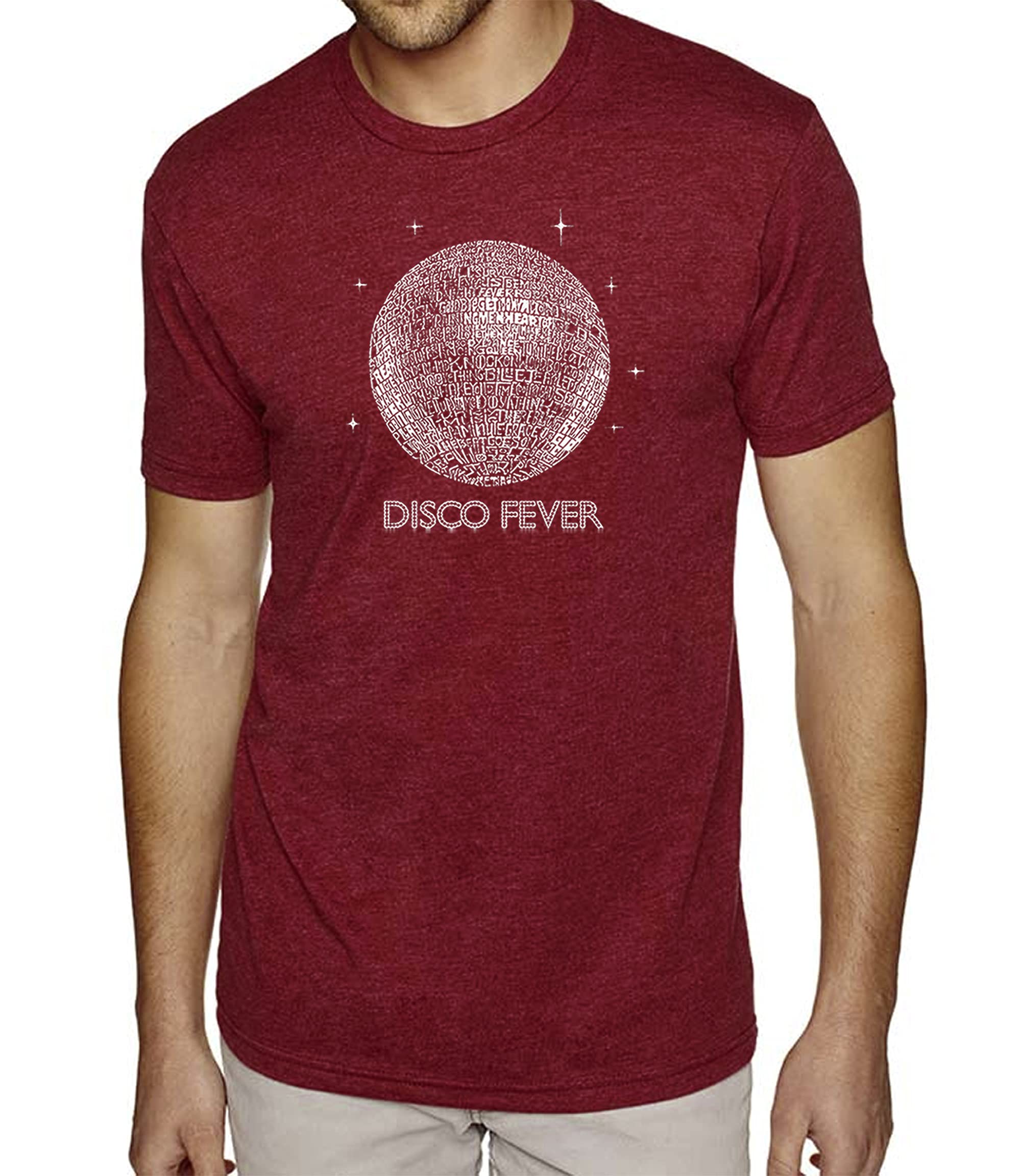 LA POP ART Men's Word Art Tank Top - Disco Ball Graphic Muscle Tee for Gym, Beach & Summer Outfits | Vintage 70s Inspired Casual Wear