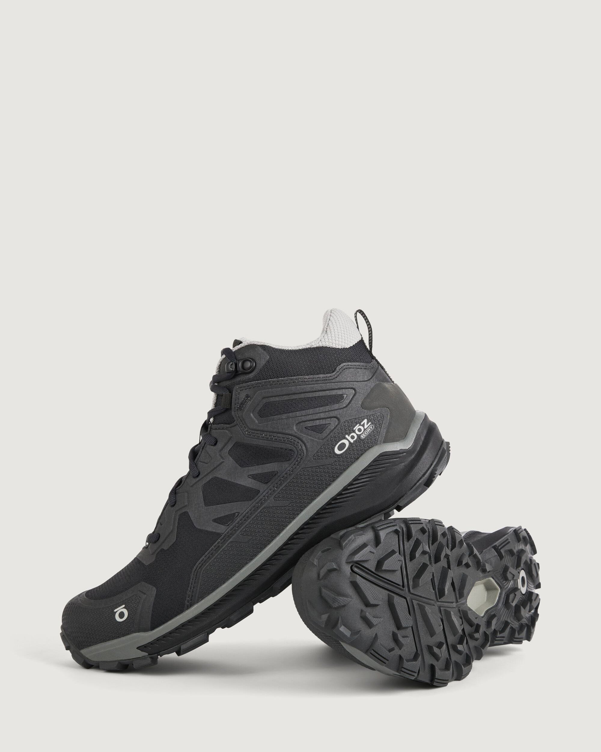 Oboz Katabatic Waterproof Mid Hiking Boots for Men - Black Sea | Durable Outdoor Trekking Shoes for Hiking, Backpacking & Mountain Adventures