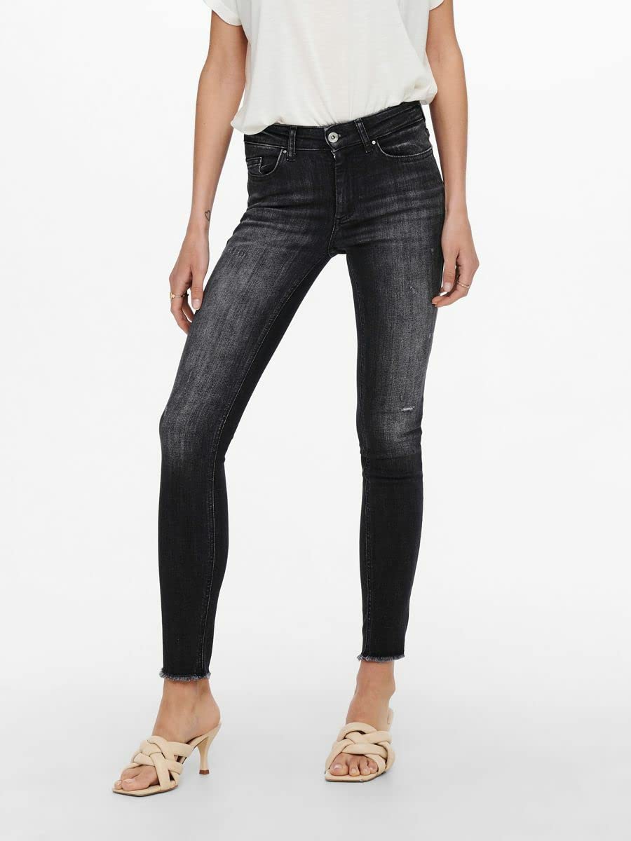 ONLY Women's High Waist Skinny Jeans - Stretch Denim Pants for Casual & Work Wear | Perfect for Office, Dating & Everyday Outfits