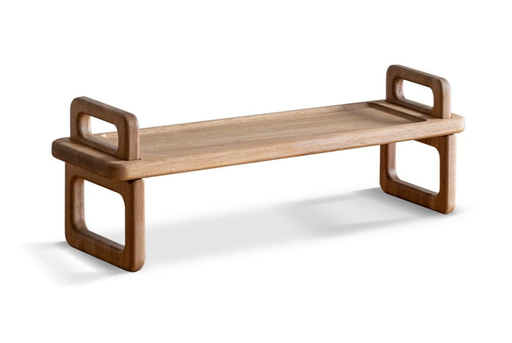 Solid Wood Shelf - Beech & Acacia Desktop Storage Rack for Home Office, Kitchen, Bathroom Organization