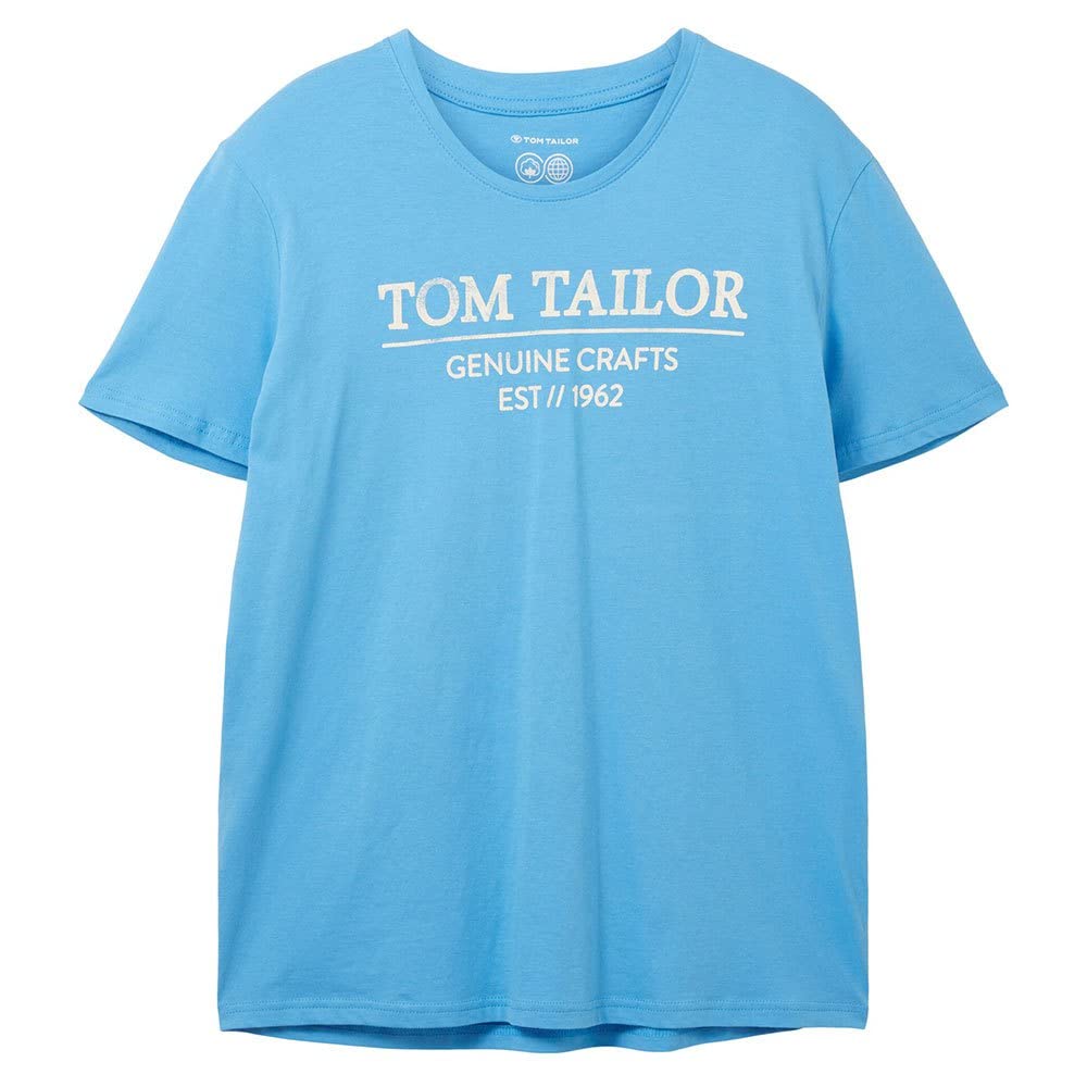 TOM TAILOR Men's Organic Cotton Logo T-Shirt - Comfortable Casual Wear for Everyday Outfits & Street Style