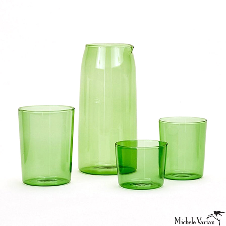 Premium 4-Piece Green Glassware Set - Durable & Stylish Drinking Glasses for Wine, Juice, and Cocktails - Perfect for Dinner Parties, Home Bars, and Everyday Use